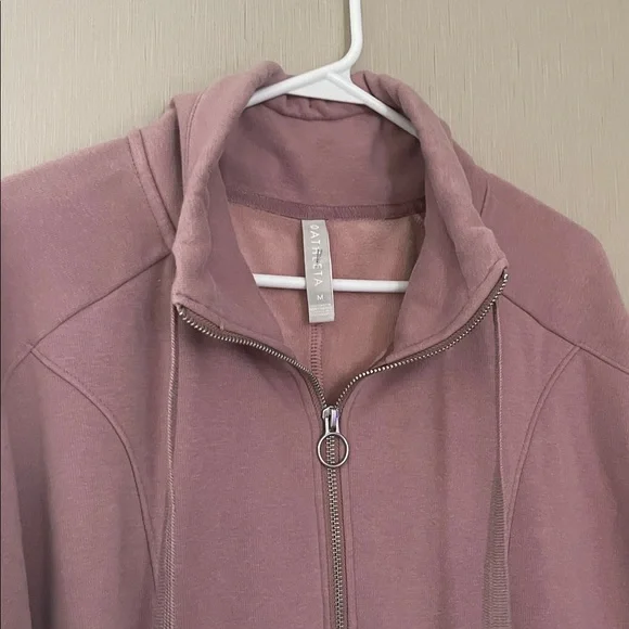 Athleta Cozy Karma 1/4 Zip Sweatshirt Dress mauve medium - Picture 7 of 11